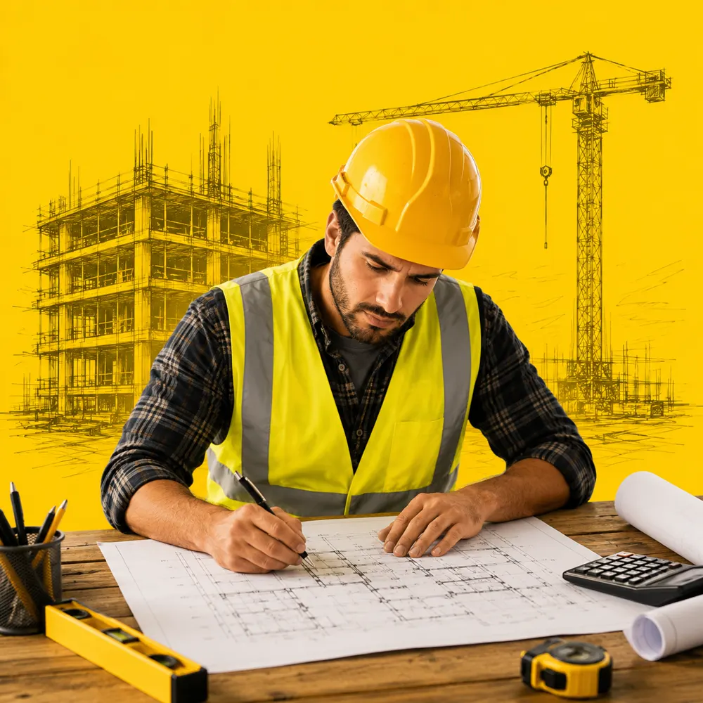 Construction blueprint markup and estimating workspace